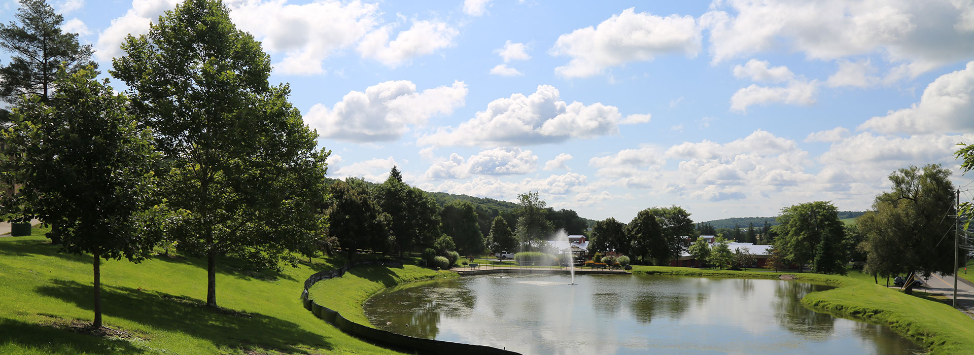 A view of campus during the spring