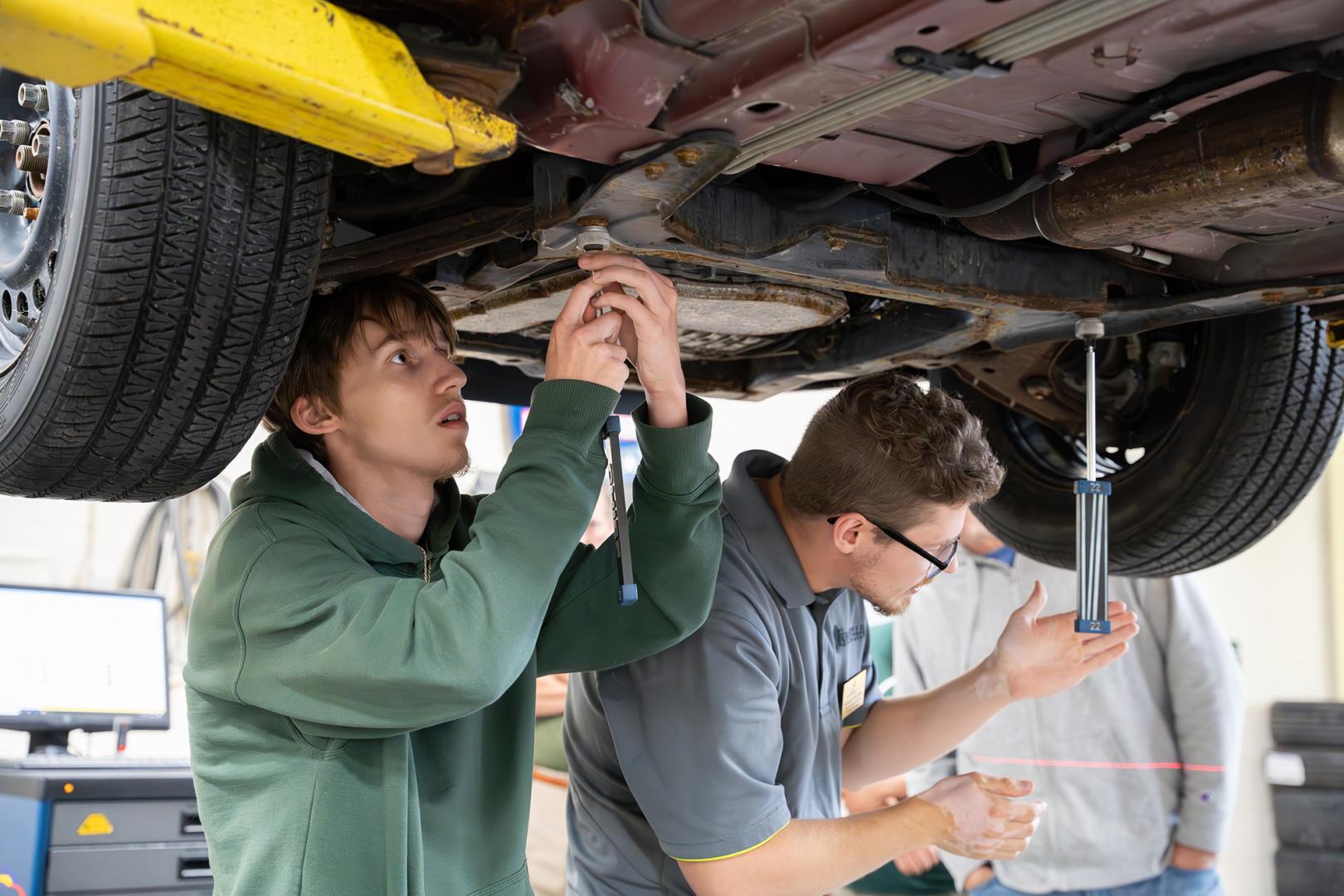 An auto demonstration during SUNY Morrisville's Automotive & Clean Energy Summer Institute 