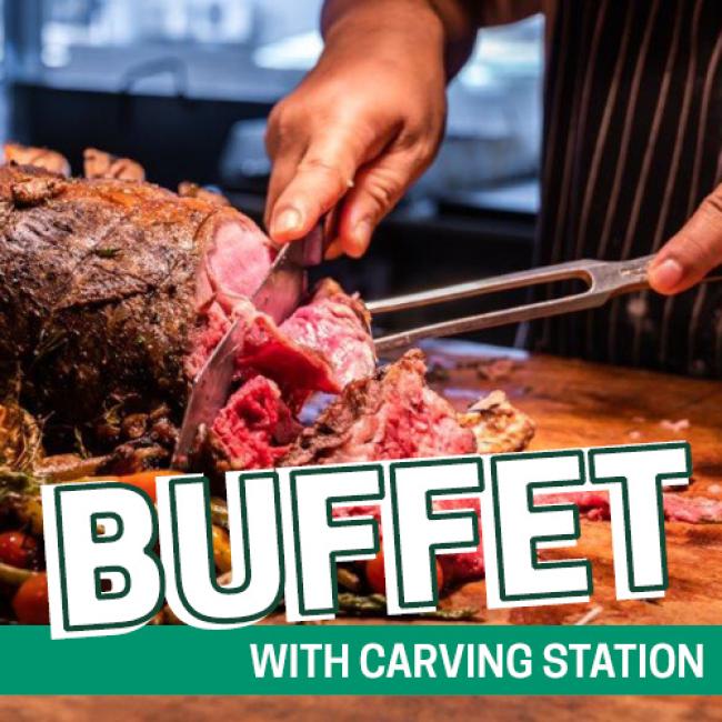 Buffet with meat carving station