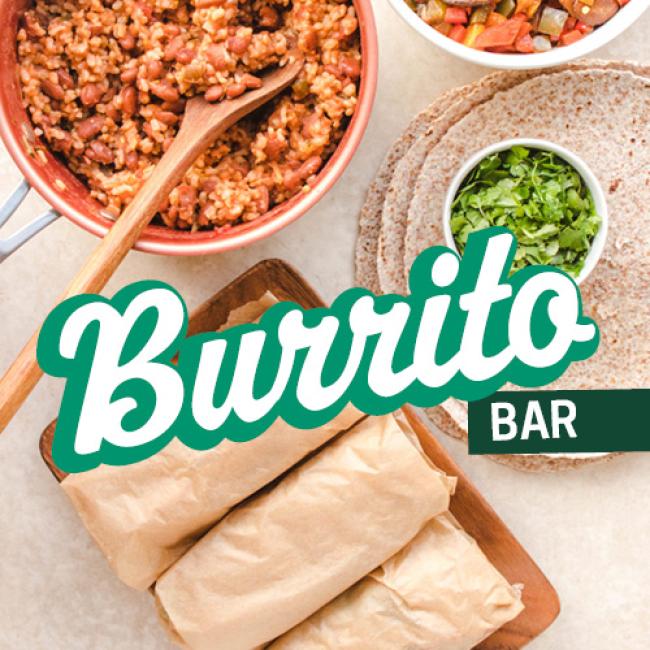 Rolled burritos with toppings