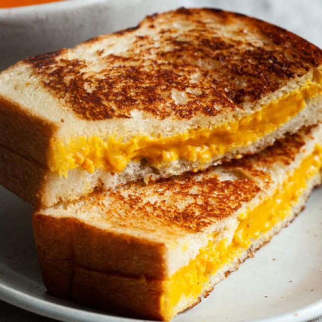 Grilled cheese sandwich halves