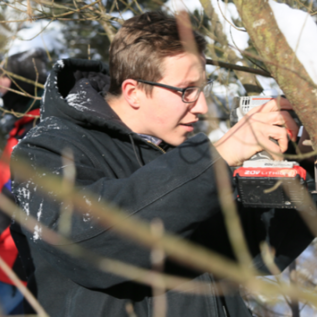 student doing hands-on work